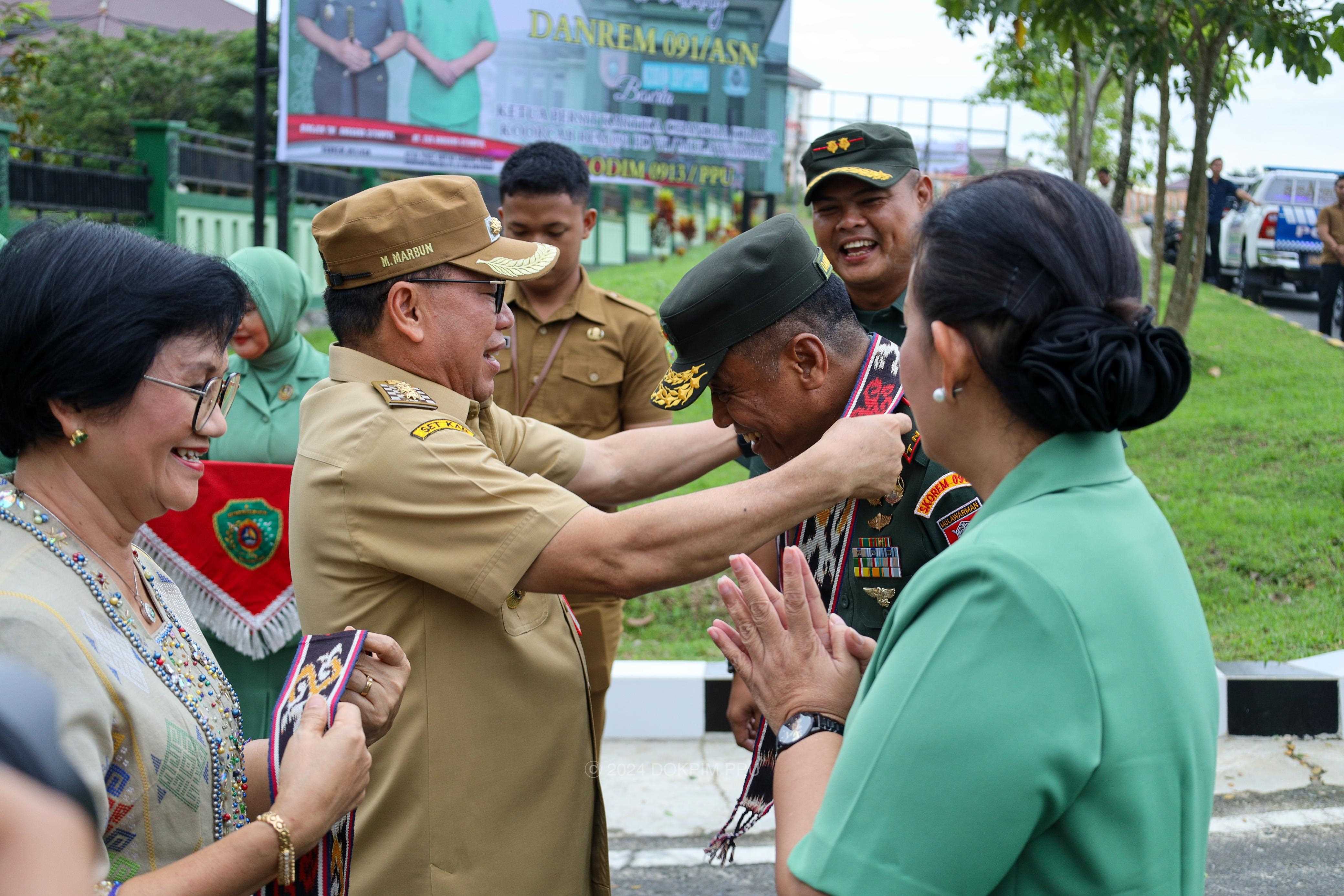 Pj. Bupati Penajam Paser Utara Sambut Komandan Korem 091/ASN di KODIM 0913/PPU