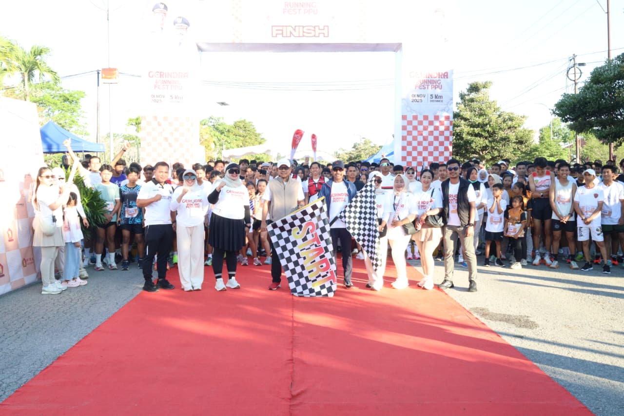 Wakil Bupati Abdul Waris Lepas Seribu Peserta di Gerindra Running Fest PPU