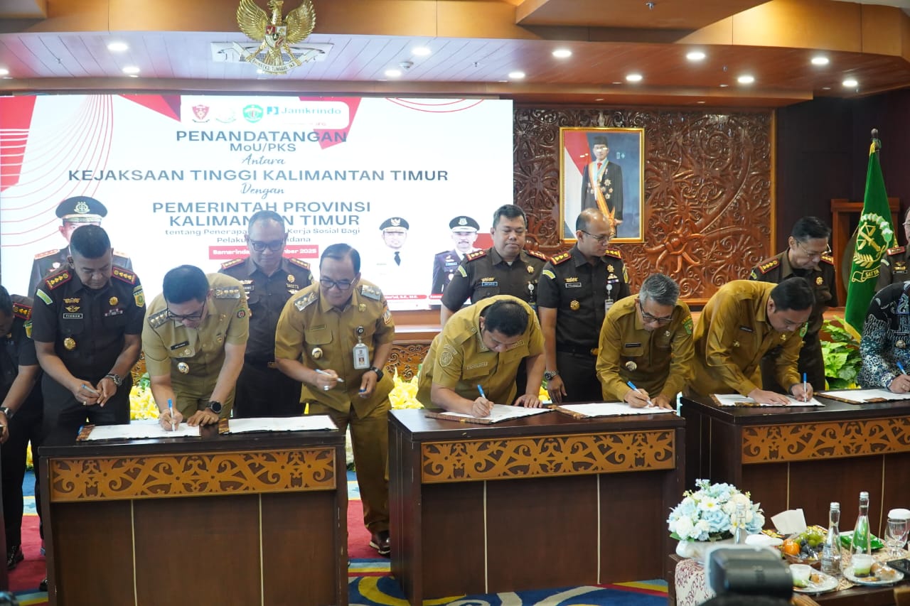 Bupati PPU Mudyat Noor Teken Mou Pidana Kerja Sosial, Bersama Pemda se-Kaltim, Pemprov  dan Kejati
