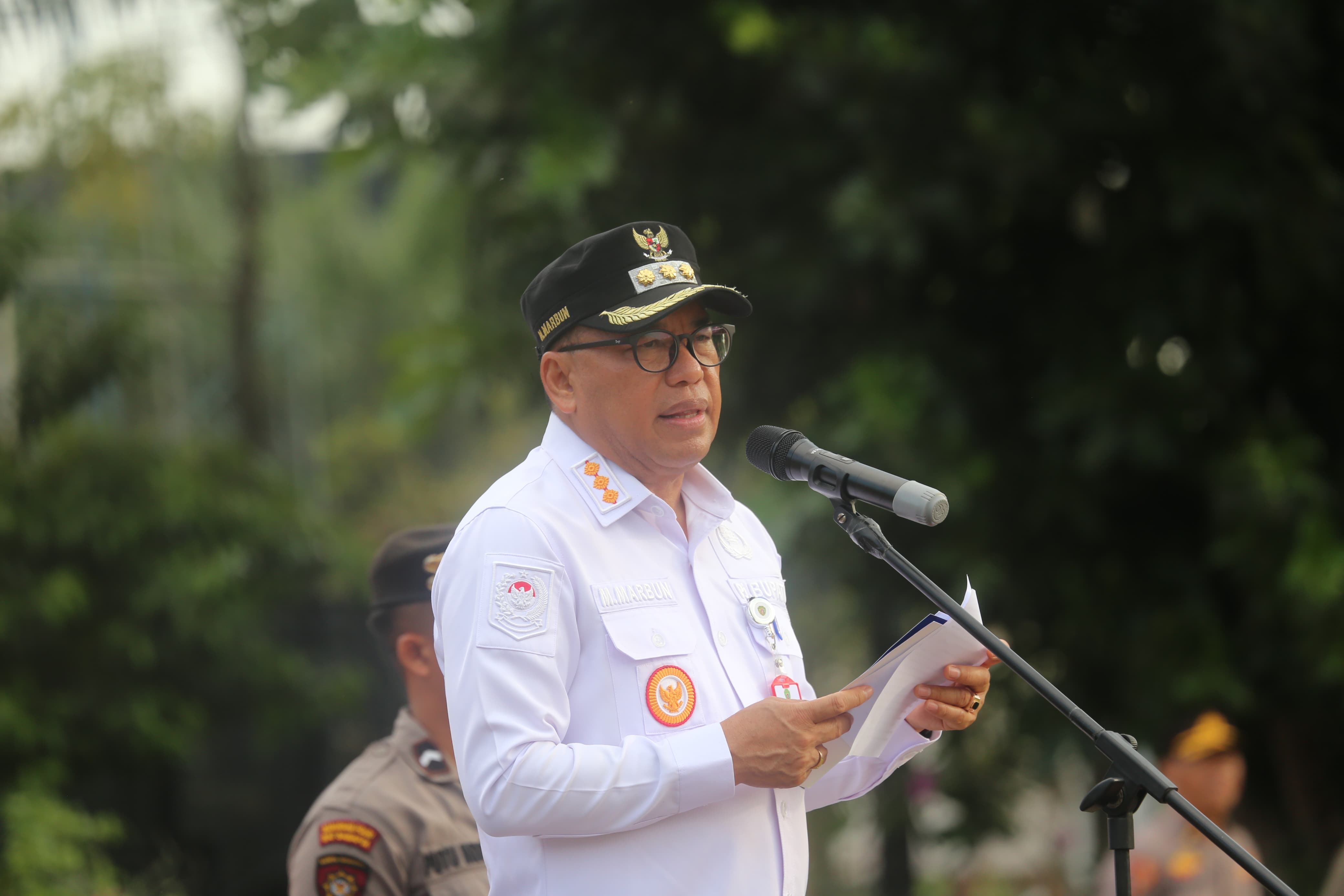 Pj Bupati Marbun Pimpin Apel Gelar Pasukan Kesiapan Pengamanan Malam Natal Tahun 2023